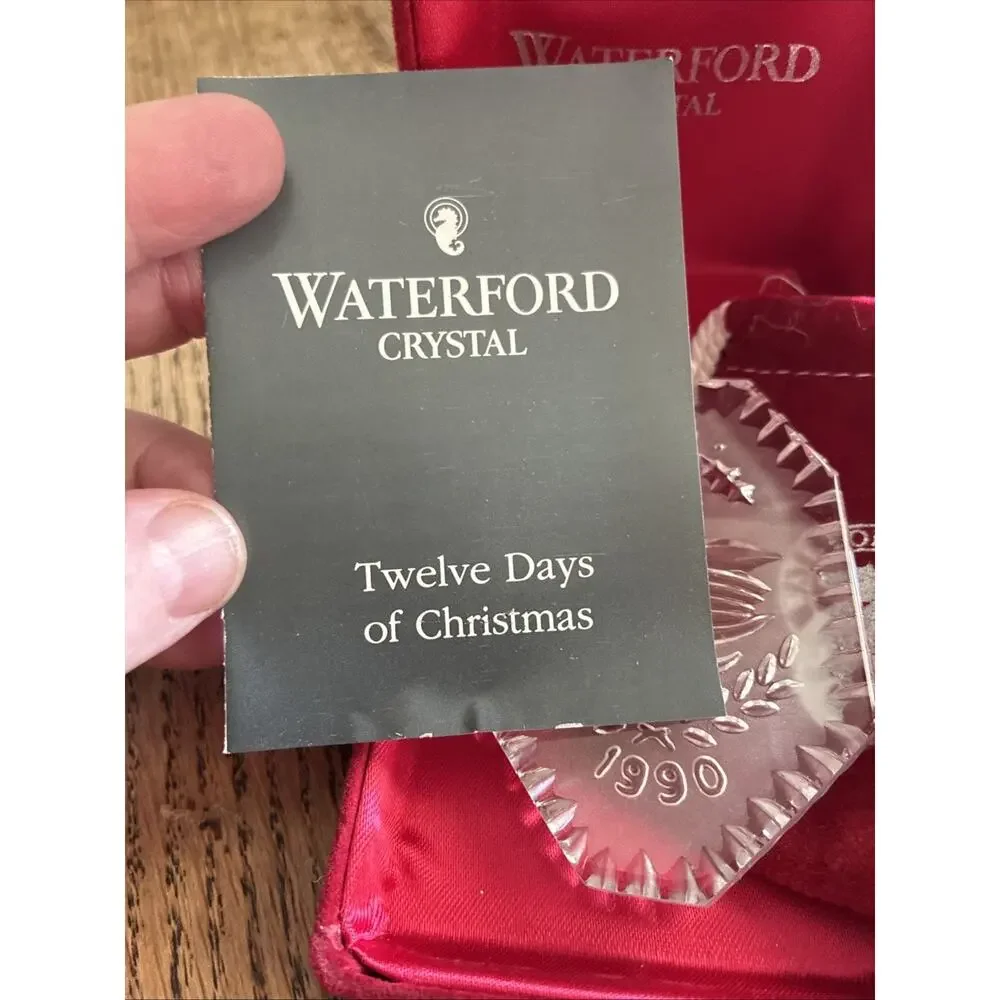 1990 Waterford Crystal 12 Days Of Christmas Seven Swans Swimming Ornament Box